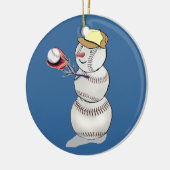 Baseball Snowman Keramisch Ornament (Links)