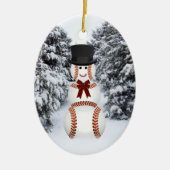 Baseball Snowman Keramisch Ornament (Voorkant)