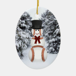 Baseball Snowman Keramisch Ornament