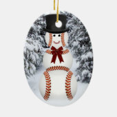 Baseball Snowman Keramisch Ornament (Achterkant)