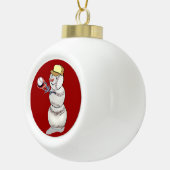 Baseball Snowman Keramische Bal Ornament (Rechts)