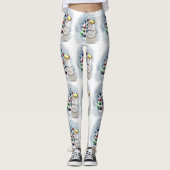 Baseball Snowman-kerstLeggings Leggings (Voorkant)