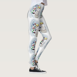 Baseball Snowman-kerstLeggings Leggings