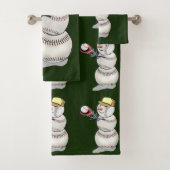 Baseball Snowman Kerstmis Bad Handdoek (Insitu)
