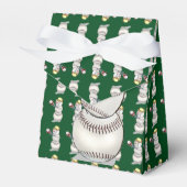 Baseball Snowman Kerstmis Bedankdoosjes (Voorkant Zijde)