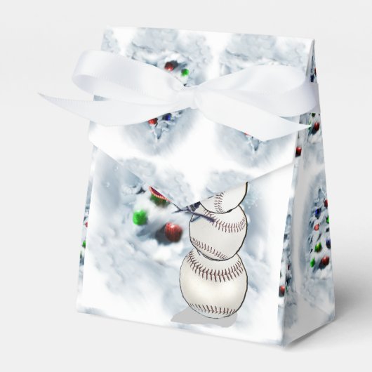 Baseball Snowman Kerstmis Bedankdoosjes (Voorkant Zijde)