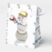 Baseball Snowman Kerstmis Bedankdoosjes (Achterkant)