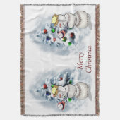 Baseball Snowman Kerstmis Deken (Voorkant Verticaal)