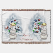 Baseball Snowman Kerstmis Deken (Voorkant)