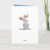 Baseball Snowman Kerstmis Feestdagen Kaart (Achterkant)