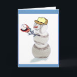 Baseball Snowman Kerstmis Feestdagen Kaart<br><div class="desc">Cute baseball-sneeuwman is klaar voor de feestdagen. Fun kerstvakantie-koopwaar en cadeauideeën voor de honkbalminnaar op je boodschappenlijst.</div>
