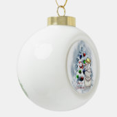 Baseball Snowman Kerstmis Keramische Bal Ornament (Links)
