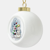 Baseball Snowman Kerstmis Keramische Bal Ornament (Rechts)
