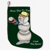 Baseball Snowman Kerstmis Kleine Kerstsok (Voorkant)