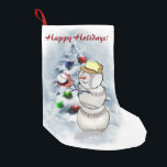Baseball Snowman Kerstmis Kleine Kerstsok<br><div class="desc">Elke honkbalfan zal dol zijn op het ophangen van deze schattige sneeuwpop kous voor de kerstman te vullen. Uniek cadeau-idee voor Kerstmis dat sportliefhebbers zullen genieten.</div>