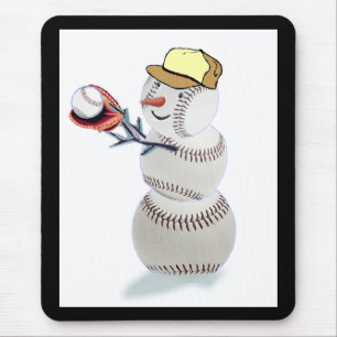 Baseball Snowman Kerstmis Muismat