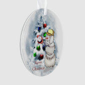 Baseball Snowman Kerstmis Ornament (voorkant)
