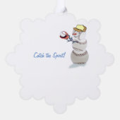Baseball Snowman Kerstmis Ornament Kaart (Achterkant)