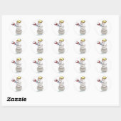 Baseball Snowman Kerstmis Ronde Sticker (Vel)