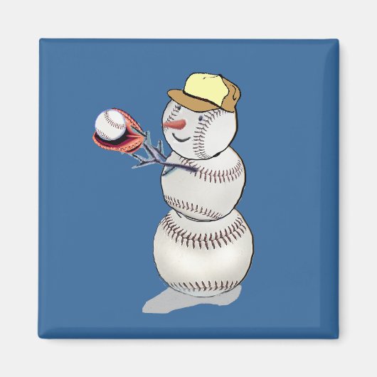 Baseball Snowman Magneet (Voorkant)