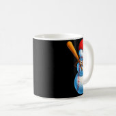 Baseball Snowman Merry Christmas Xmas Pajamas Men  Koffiemok (Voorkant rechts)