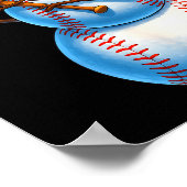 Baseball Snowman Merry Christmas Xmas Pajamas Men  Poster (Hoek)