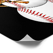 Baseball Snowman Snow Christmas Xmas Men Women  Poster (Hoek)