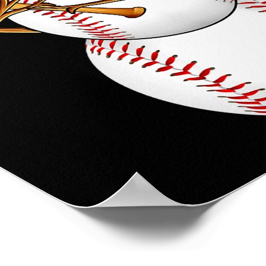 Baseball Snowman Snow Christmas Xmas Men Women  Poster (Hoek)