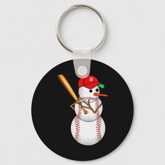 Baseball Snowman Snow Christmas Xmas Men Women  Sleutelhanger (Voorkant)