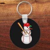 Baseball Snowman Snow Christmas Xmas Men Women  Sleutelhanger (Voorkant)