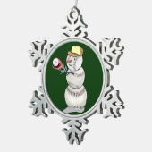 Baseball Snowman Tin Sneeuwvlok Ornament (Rechts)
