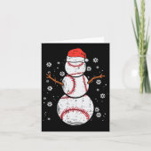 Baseball Snowman Xmas Mannen voor kerstcadeautjes  Kaart (Voorkant)