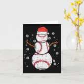 Baseball Snowman Xmas Mannen voor kerstcadeautjes  Kaart (Gele Bloem)