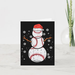 Baseball Snowman Xmas Mannen voor kerstcadeautjes Kaart