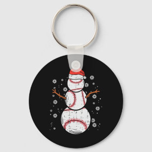 Baseball Snowman Xmas Mannen voor kerstcadeautjes  Sleutelhanger