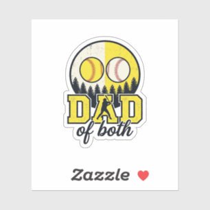 Baseball Softbal Vader van Beide Vintage Vector On Sticker