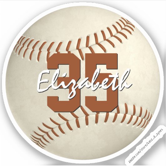 Baseball-softball Aangepast-gesneden VinylSticker Sticker (Voorkant)