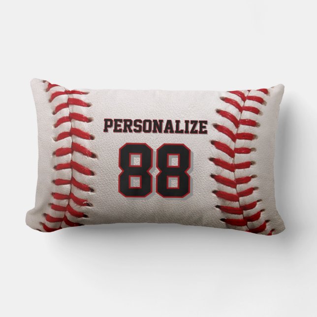 Baseball Softball Aangepaste Naam en Nummer Kussen (Voorkant)