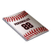 Baseball Softball Aangepaste Naam en Nummer Notitieboek (Rechterzijde)