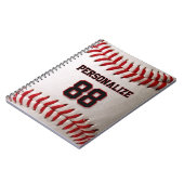 Baseball Softball Aangepaste Naam en Nummer Notitieboek (Linkerzijde)
