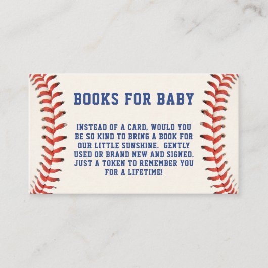 Baseball Softball Aanvraag Boeken voor Baby shower Informatiekaartje (Voorkant)