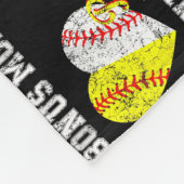 Baseball Softball Ball Heart Bonus mama's Fleece Deken (Hoek)