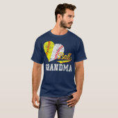 Baseball Softball Ball Heart Grandma Moederdag T-shirt (Voorkant volledig)