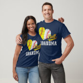 Baseball Softball Ball Heart Grandma Moederdag T-shirt (Unisex)