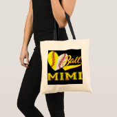 Baseball Softball Ball Heart Mimi Moederdag Tote Bag (Voorkant (product))