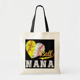Baseball Softball Ball Heart Nana Moederdag Tote Bag