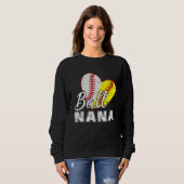 Baseball Softball Ball Heart Nana Mother s Day Trui (Voorkant volledig)