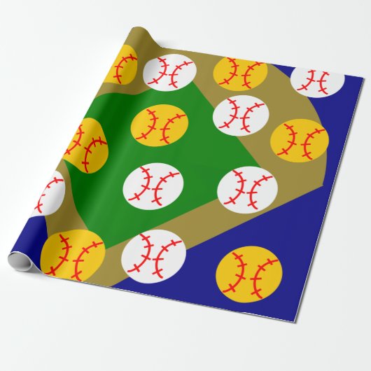 Baseball/Softball Cadeaupapier (Uitgerold)