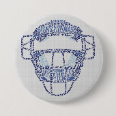 Baseball Softball Catchers Masker Calligram Badge Ronde Button 7,6 Cm (Voorkant)