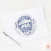 Baseball Softball Catchers Masker Calligram Ronde Sticker (Envelop)